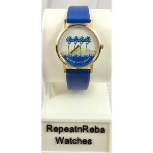 Beverly Hills Blues Vintage Numberless Watch, Decorative Face w/Leather Band